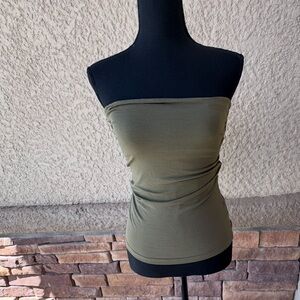 EUC H&M Basic Olive Green Tube Top Strapless Cami Sz S
